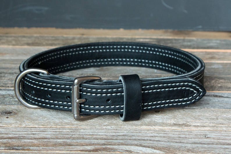 1 14 wide Latigo Leather Agitation Dog Collar