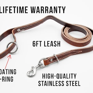 6&#39; x 3/4&quot; K9 Dual Purpose Latigo Leather Leash