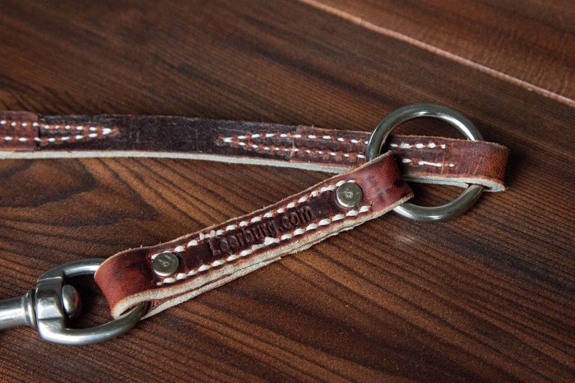 Latigo Leather Prong Collar Leash Adapter Turn Any Leash Etsy