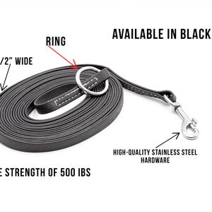 20' Flat Super Grip Biothane Long Line - Waterproof