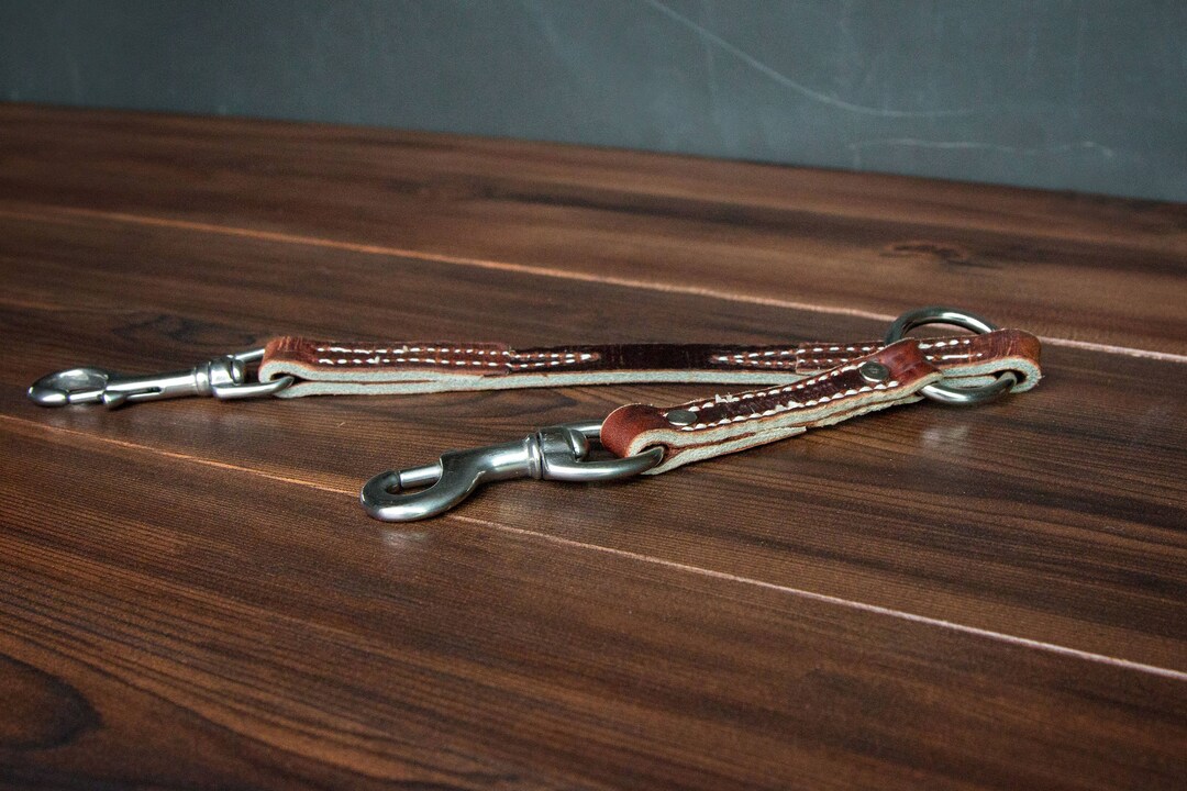 Latigo Leather Prong Collar Leash Adapter Turn Any Leash Into a Prong