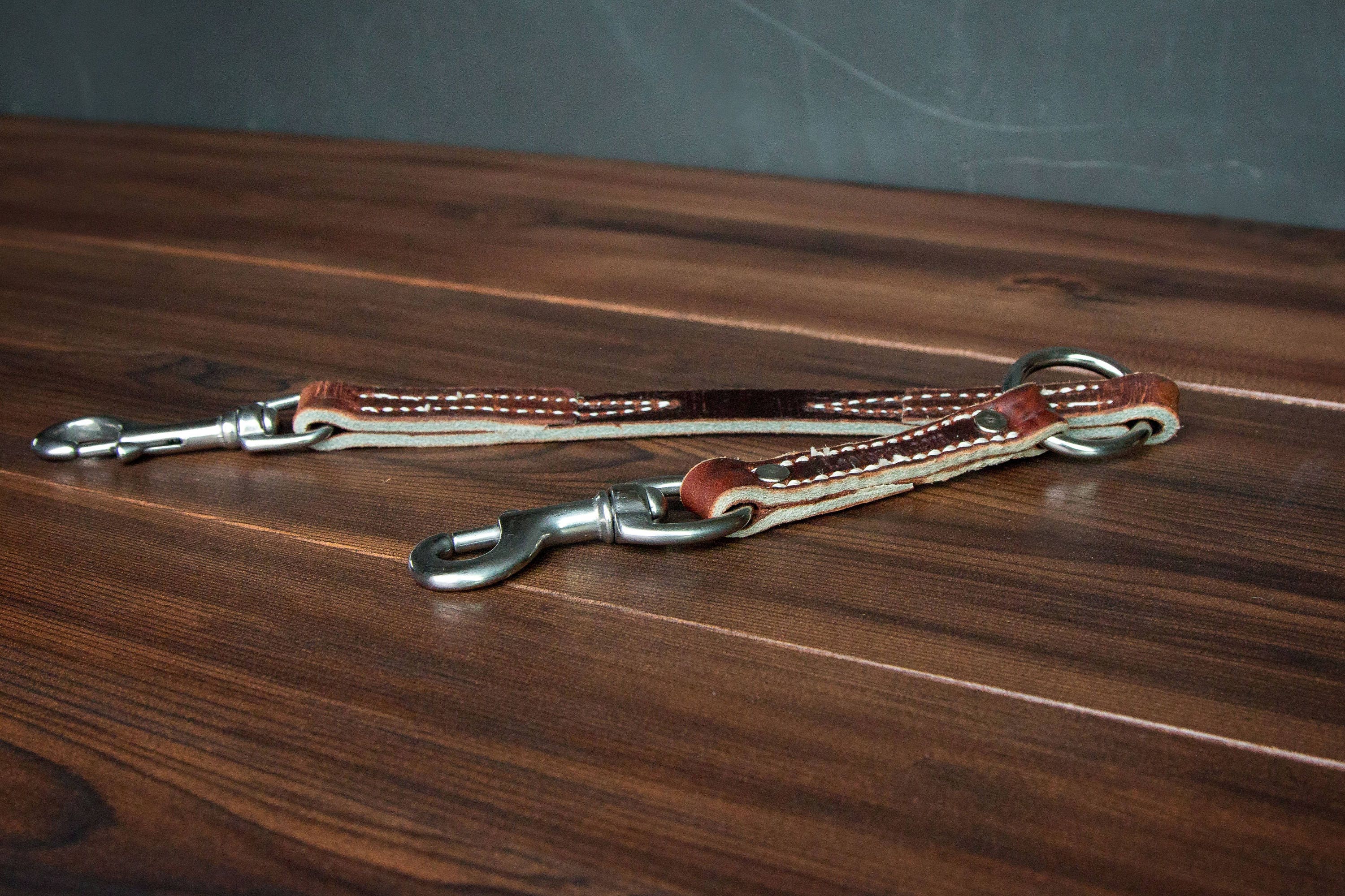 Latigo Leather Prong Collar Leash Adapter Turn Any Leash Etsy