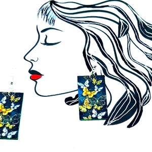 Orecchini in argento 925 farfalle multiple su sfondo blu anatra, regalo per il compleanno della fidanzata dell'amica