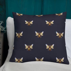 Honey Bee Accent Pillow Black