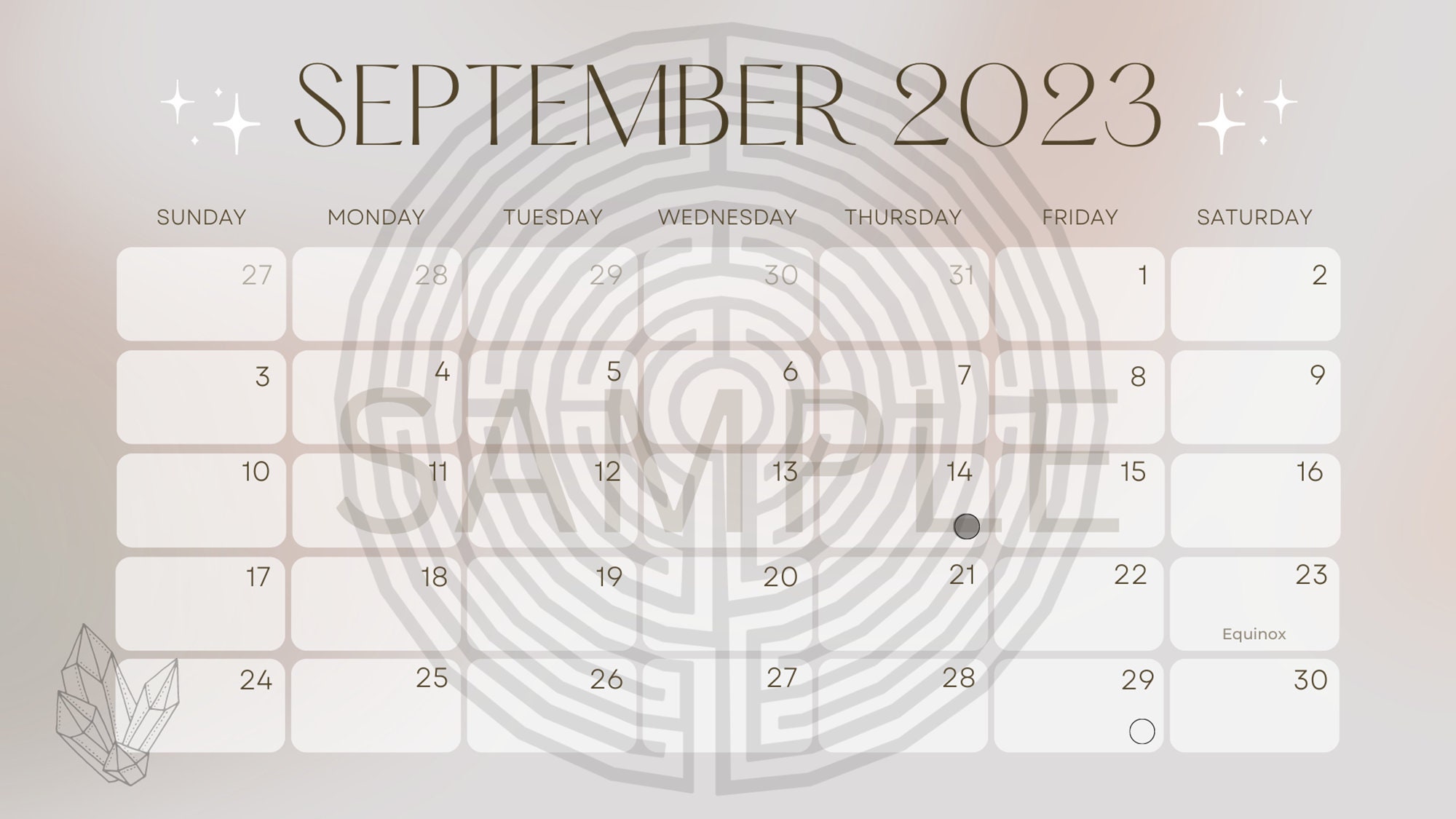 Printable 2023 Calendar Labyrinth Meditative Etsy