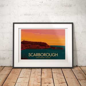 Scarborough, North Yorkshire, England, UK - signed travel poster print