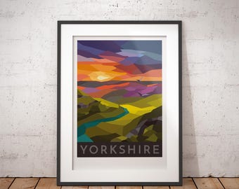Yorkshire Colours Art Print - Signed Travel Poster - British Country Landscape - Gift - the Collector’s Set