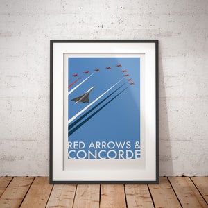 Concorde - Red Arrows signierter Kunstdruck