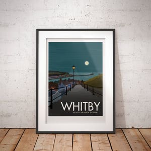 Whitby, North Yorkshire, England, UK - signed travel poster print