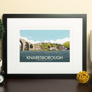 Knaresborough, North Yorkshire, England, UK - signed travel poster print