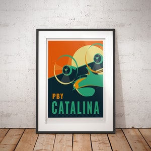 Catalina PBY  - signed art print, aviation art, plane, aeroplane, travel poster
