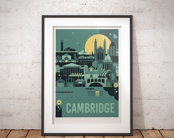 Cambridge Travel Art Print - colour options - hand signed