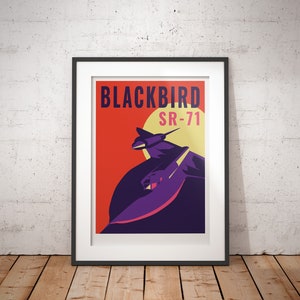 Blackbird SR-71  - signed art print, aviation art, plane, aeroplane, travel poster