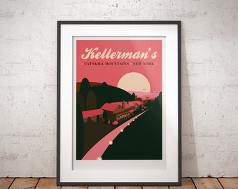 Kellerman's Dirty Dancing Catskill Mountains - Art Print - signed travel poster print