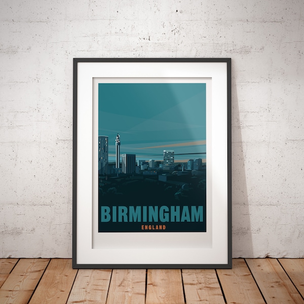 Birmingham, England, UK - signed travel poster print