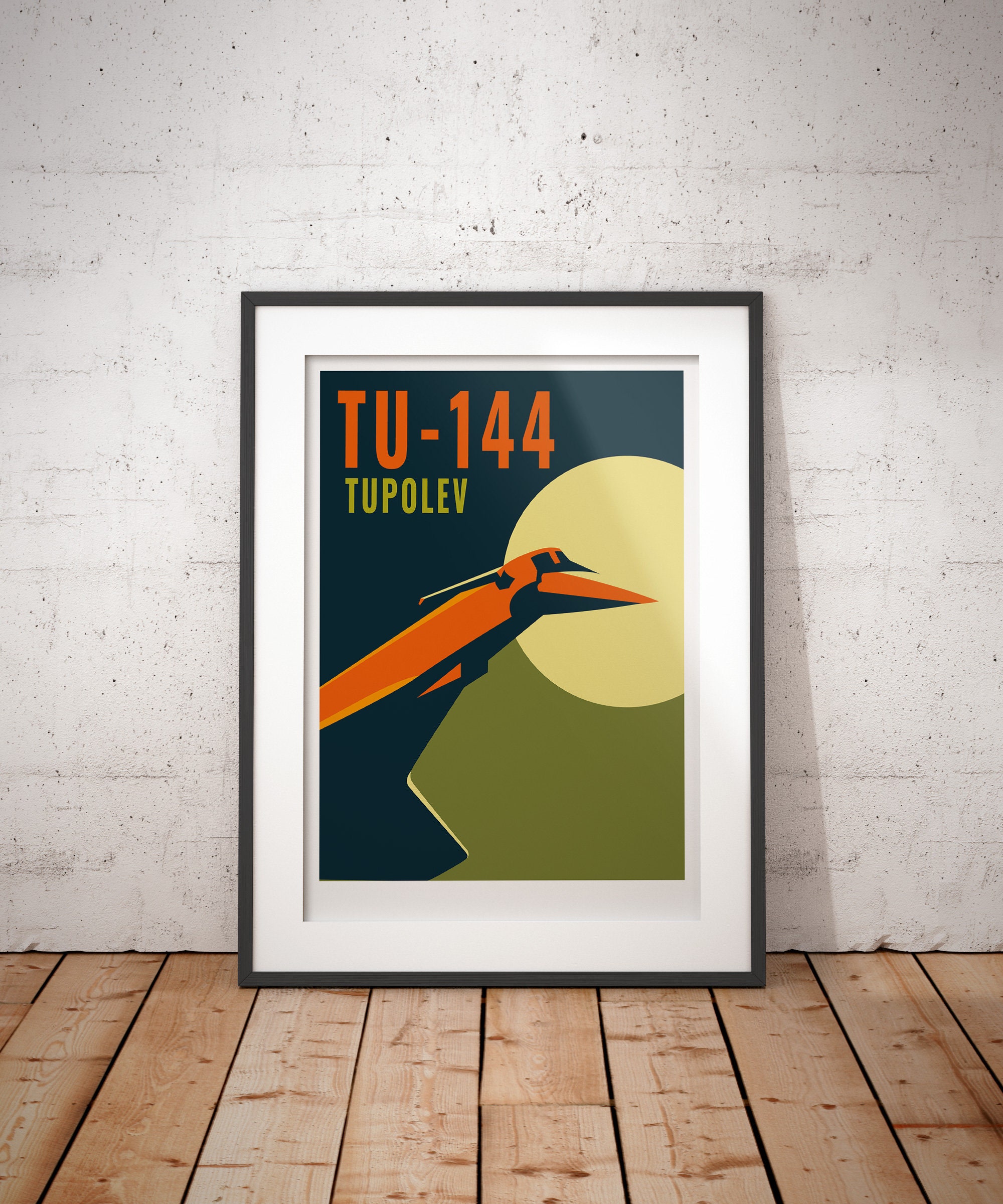 TU-144 Tupolev - Signed Art Print, Aviation Art, Plane