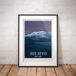Ben Nevis, Scotland, UK - signed travel poster print