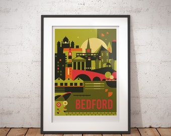 Bedford Travel Art Print - colour options - hand signed