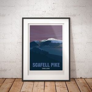 Scafell Pike, England, UK - signed travel poster print