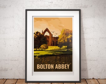 Bolton Abbey - Art Print - signed travel poster print