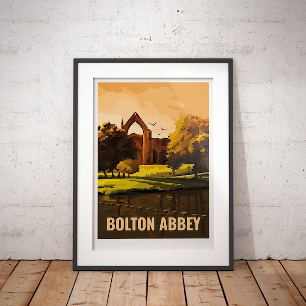 Bolton Abbey - Art Print - affiche de voyage signée