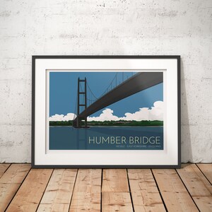 Humber Bridge, Hessle, East Yorkshire, England, UK - signed travel print