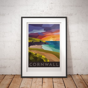 Cornwall Travel Art - impresión de póster firmada