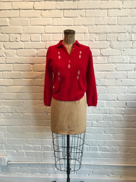 1950s Maid O'Fur Brownie Knitting Mills Sweater //