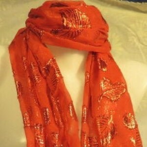 Sheer Red scarf, Silky Sparkly Scarf, Christmas scarf, Red lover gift, co-worker gift, Valentine&#39;s Day gift, Birthday gift scarf