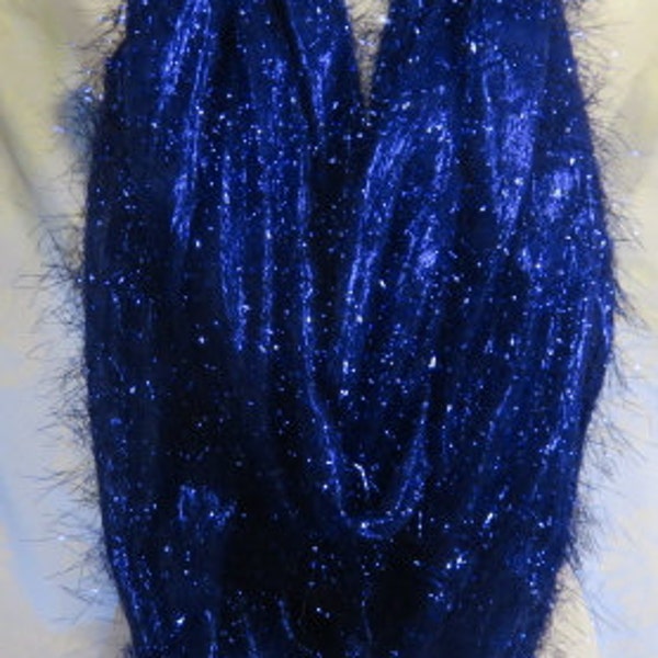 Royal Blue Sparkly Scarf, Shimmery scarf, Blue lover gift, Christmas gift scarf, co-worker gift, Hairy Eyelash scarf