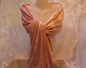 Pink Velvet scarf, Velour winter wrap