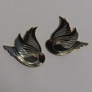 Laurel Burch Celan Earrings, Bird Lover Gift, Black bird earrings, Laurel Burch birds