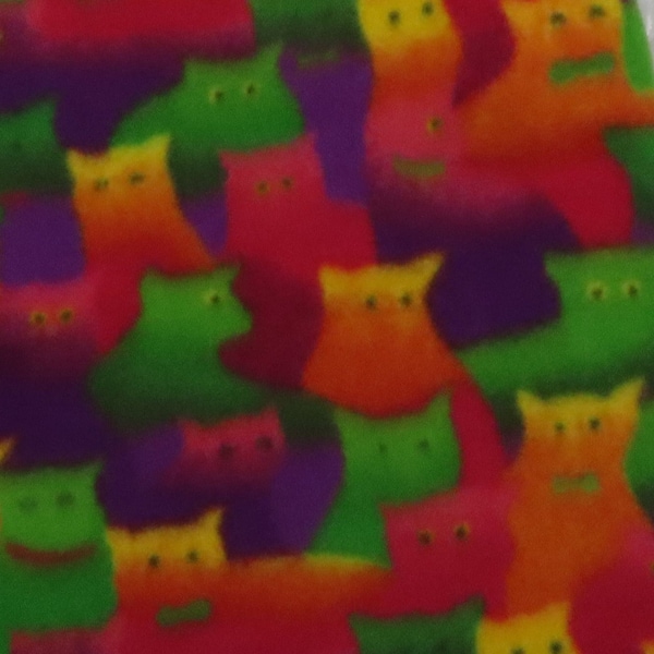 Rainbow Cat Carrier Pads, Vintage cat print, Polar Fleece, Cat Breeder Supplies, Cattery Equipment