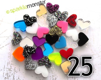 plastic heart charms