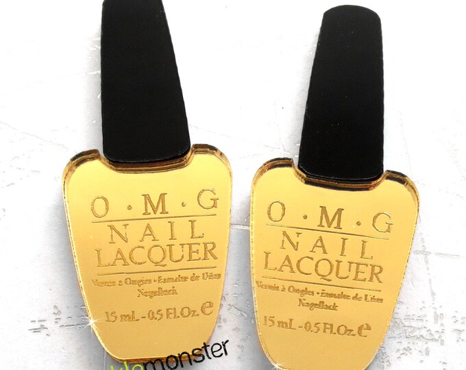 OMG Gold Mirror Nail Polish Cabs for Deco 2 Pcs OPI MUA Etsy