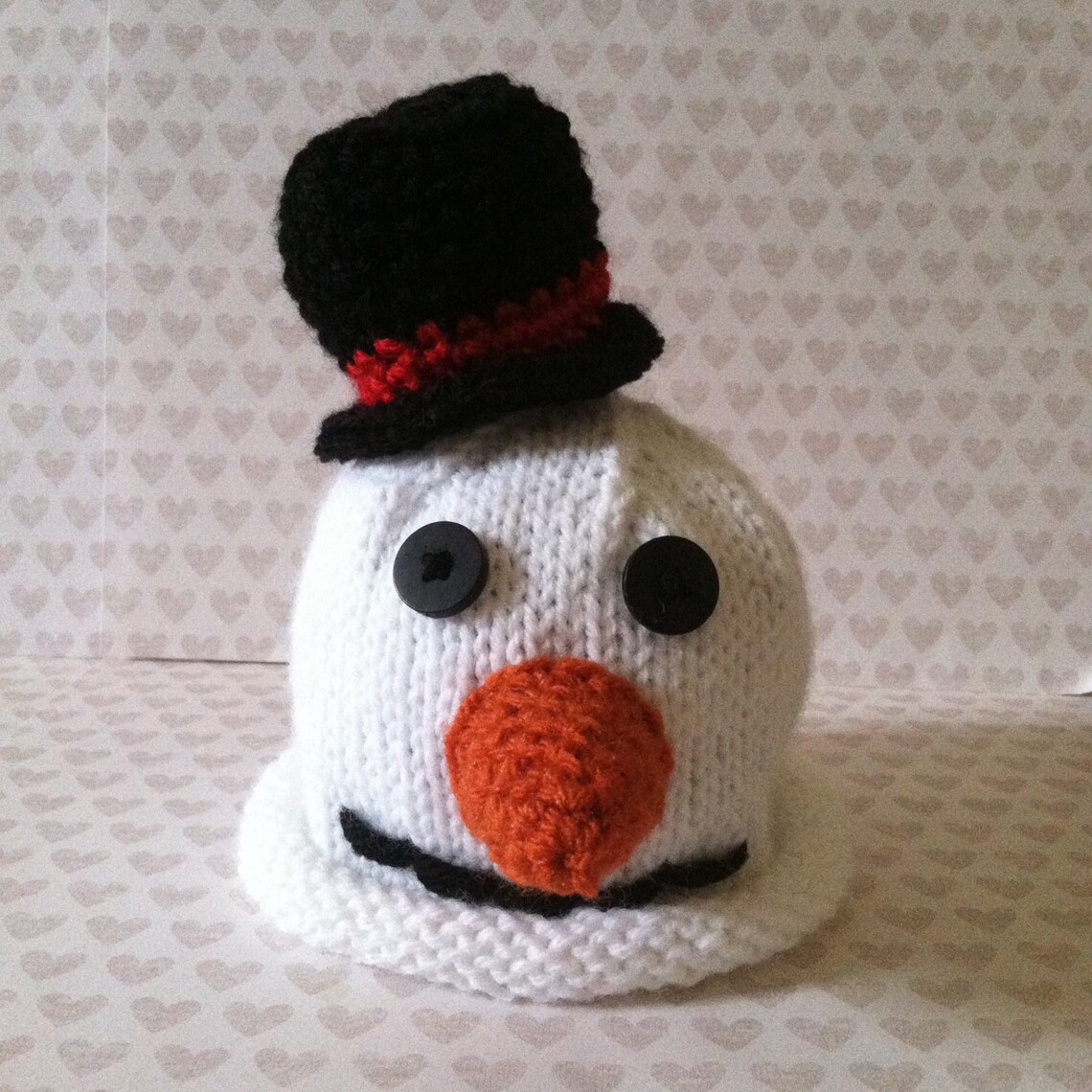 Knit Snowman Hat With Top Hat 36 Month Size Etsy
