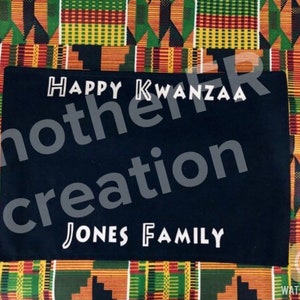 Reversible Kwanzaa Mat, Personalized Kwanzaa Mini Mat, Customized Small ...