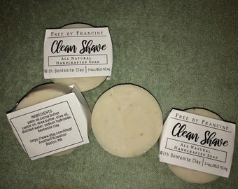 All Natural Clean Shave Shaving Soap,Handmade All Natural Soap,Plant Based Soap,Handcrafted Soap,Handmade Soap,Vegan Soap,Essential Oil Soap