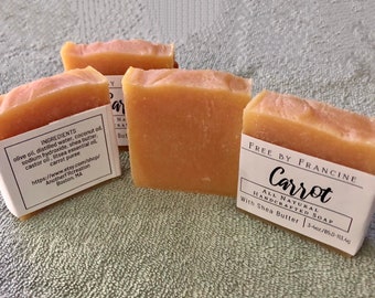 All Natural Carrot Soap,Handmade All Natural Soap,Plant Based Soap,Handcrafted Soap,Handmade Soap,Vegan Soap,Essential Oil Soap