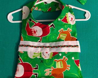 Vestido de perro de la impresión de Navidad, vestido de la mascota de la impresión de Navidad, vestido de perro de Santa y reno, vestido de perro de vacaciones, vestido de mascota de vacaciones, vestido de perro de Navidad