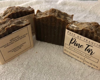 All Natural  Pine Tar Soap,Handmade All Natural Soap,Plant Based Soap,Handcrafted Soap,Handmade Soap,Vegan Soap,Essential Oil Soap