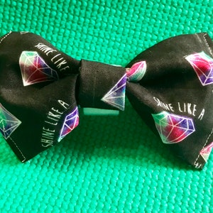 Shine like a diamond Print Pet Bow Tie, Cotton Pet Bow Tie, Pet Accessories, Pet Neck Wear, Pet Bow Tie, Cat Bow Tie, Pet