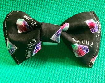 Shine like a diamond Print Pet Bow Tie, Cotton Pet Bow Tie, Pet Accessories, Pet Neck Wear, Pet Bow Tie, Cat Bow Tie, Pet