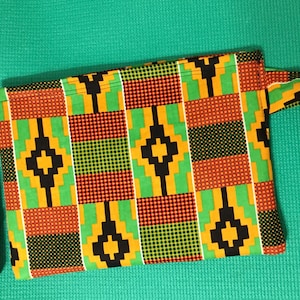 Afrikanische inspiriert Druck kosmetische Armband, Kente Print Armband, afrikanische Design Kosmetiktasche, Kosmetiktasche Armband, Baumwolle Print Kosmetiktasche