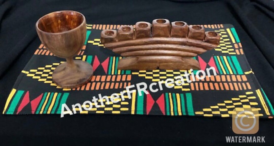 Reversible Kwanzaa Mat, Personalized Kwanzaa Mini Mat, Customized Small