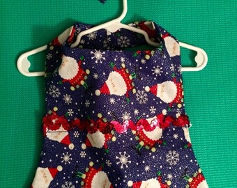 Vestido de santa perro, vestido de santa mascota, vestido de perro de Santa impresión, vestido de perro de Navidad, vestido de mascota de Navidad, vestido de perro de Navidad azul, vestido de perro de vacaciones