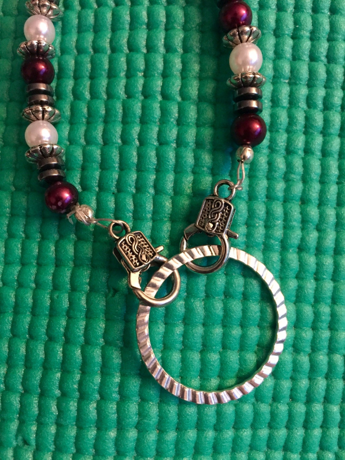 Gemstone Beaded Eyeglass Chain Hematite and Pearl Eyeglass Etsy