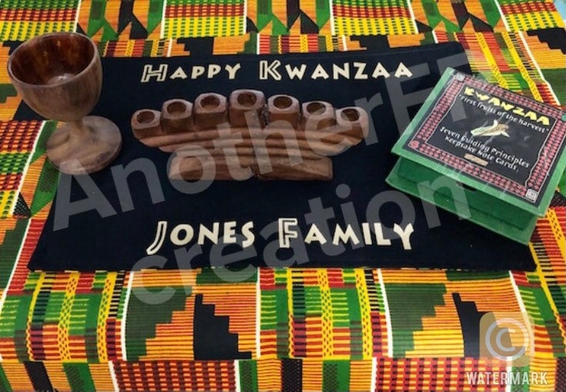 Reversible Kwanzaa Mat Personalized Kwanzaa Mini Mat | Etsy