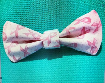 Breast Cancer Awareness Dog Bow Tie, Pink Ribbon Dog Bow Tie, Pink Cotton  Pet Bow Tie, Breast Cancer Pet Bow Tie, Pet Neck Wear