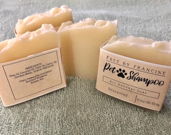 All Natural  Unscented Pet Soap,Handmade All Natural Soap,Plant Based Soap,Handcrafted Soap,Handmade Soap,Vegan Soap,Essential Oil Soap